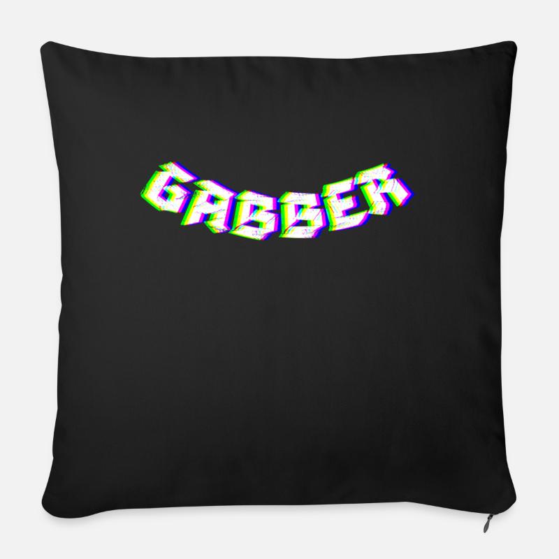 Gabber Hardcore Techno - Sofakissenbezug 45 x 45 cm - Schwarz
