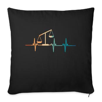 Heartbeat Balance - Sofa pillowcase 17,3'' x 17,3'' (45 x 45 cm) - black - Front