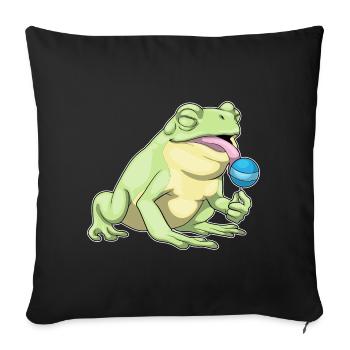 Frog Lollipop - Sofa pillowcase 17,3'' x 17,3'' (45 x 45 cm) - black - Front