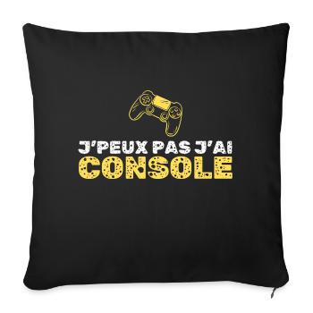 je peux pas console - Housse de coussin décorative 45 x 45 cm - noir - Devant