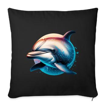 Delfin - Sofakissenbezug 45 x 45 cm - Schwarz - Vorne