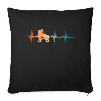 Battement de cœur roller - Housse de coussin décorative 45 x 45 cm - noir - Devant