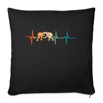 Battement de cœur Wrestling - Housse de coussin décorative 45 x 45 cm - noir - Devant