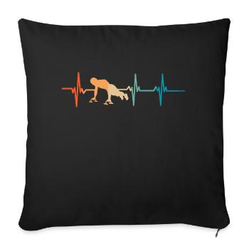 Heartbeat Push Up - Sofa pillowcase 17,3'' x 17,3'' (45 x 45 cm) - black - Front