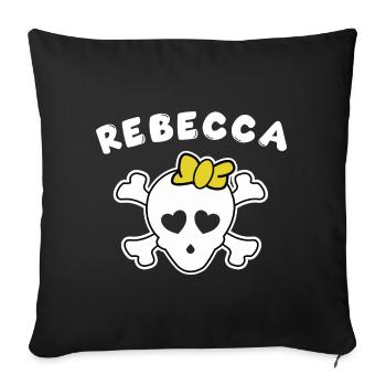 Pirate Rebecca Design for Girls and Women - Sofa pillowcase 17,3'' x 17,3'' (45 x 45 cm) - black - Front