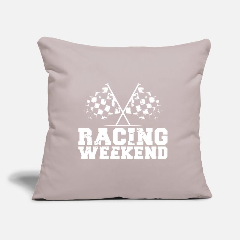 Voitures de week-end de course Symbole de course Drapeau Housse de coussin décorative 45 x 45 cm