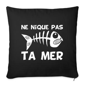 La mer se meurt - Housse de coussin décorative 45 x 45 cm - noir - Devant