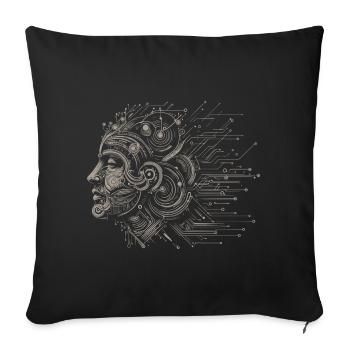 Cerveau dans la conception des circuits - Housse de coussin décorative 45 x 45 cm - noir - Devant