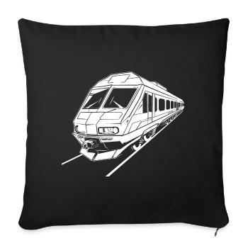 Train Drawing - Sofa pillowcase 17,3'' x 17,3'' (45 x 45 cm) - black - Front