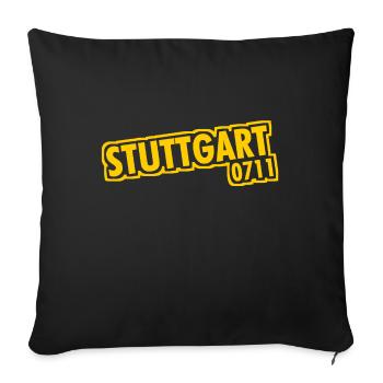 Stuttgart - 0711 - Area Code - Baden-Württemberg - Sofa pillowcase 17,3'' x 17,3'' (45 x 45 cm) - black - Front