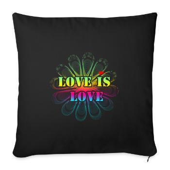 love is love - Sofa pillowcase 17,3'' x 17,3'' (45 x 45 cm) - black - Front