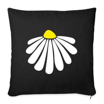 fleur énergie margarite fleur été nature - Housse de coussin décorative 45 x 45 cm - noir - Devant
