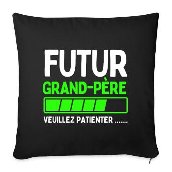 Future grandfather - Sofa pillowcase 17,3'' x 17,3'' (45 x 45 cm) - black - Front