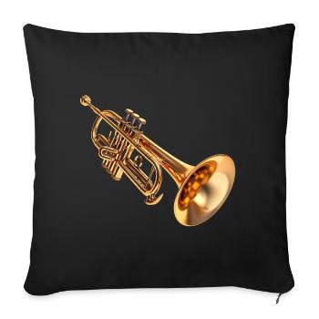 The use of the trumpet - Sofa pillowcase 17,3'' x 17,3'' (45 x 45 cm) - black - Front
