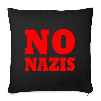 No nazis - Sofa pillowcase 17,3'' x 17,3'' (45 x 45 cm) - black - Front