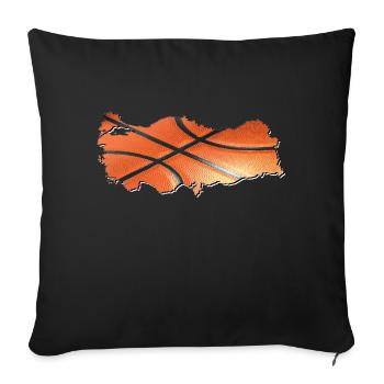 Turkey Türkiye Map Framed Real Basketball - Sofa pillowcase 17,3'' x 17,3'' (45 x 45 cm) - black - Front