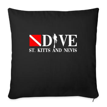 Plongée - Saint-Kitts-et-Nevis - Plongeur - Taucher - Housse de coussin décorative 45 x 45 cm - noir - Devant