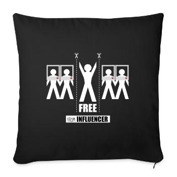Free from influencer - Sofa pillowcase 17,3'' x 17,3'' (45 x 45 cm) - black - Front