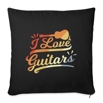 Guitar Love - Sofa pillowcase 17,3'' x 17,3'' (45 x 45 cm) - black - Front