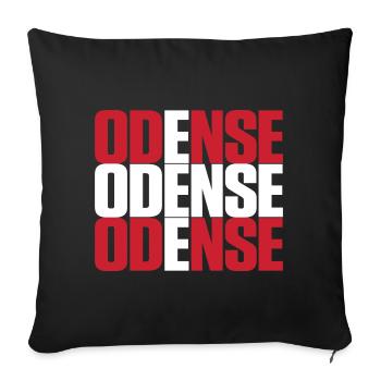 Odense Denmark Flag - Sofa pillowcase 17,3'' x 17,3'' (45 x 45 cm) - black - Front