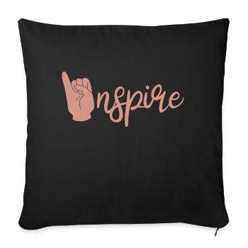 Inspire Lip Reading Sign Language Deaf ASL Teacher - Sofa pillowcase 17,3'' x 17,3'' (45 x 45 cm) - black - Front