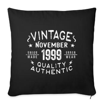 Novembre 1999 Cadeau d'anniversaire en novembre 1999 - Housse de coussin décorative 45 x 45 cm - noir - Devant