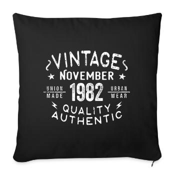 November 1982 Birthday present in November 1982 - Sofa pillowcase 17,3'' x 17,3'' (45 x 45 cm) - black - Front
