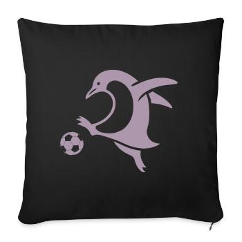 Penguin Footballer Silhouette Minimalist - Sofa pillowcase 17,3'' x 17,3'' (45 x 45 cm) - black - Front