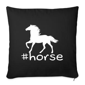 Funny Horse Hashtag - Sofa pillowcase 17,3'' x 17,3'' (45 x 45 cm) - black - Front