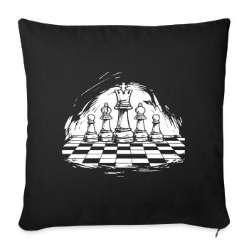Chess Drawing - Sofa pillowcase 17,3'' x 17,3'' (45 x 45 cm) - black - Front