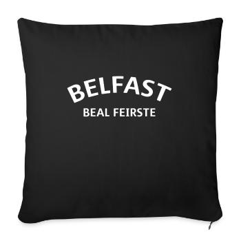 Belfast, Beal Feirste, Irlande du Nord, Irlande du Nord - Housse de coussin décorative 45 x 45 cm - noir - Devant