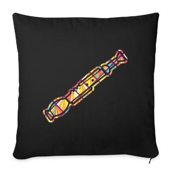 Oboe Geometric - Sofa pillowcase 17,3'' x 17,3'' (45 x 45 cm) - black - Front