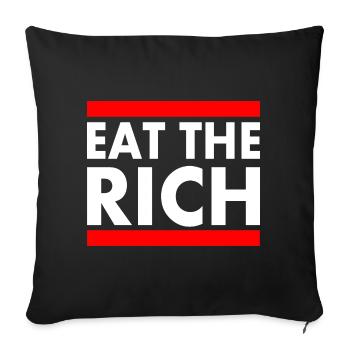 Eat the rich - Housse de coussin décorative 45 x 45 cm - noir - Devant