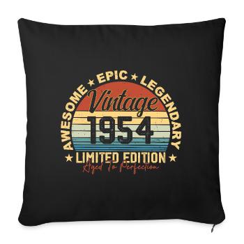 Rétro 1954 Vintage Anniversaire 1954 Cadeau 1954 - Housse de coussin décorative 45 x 45 cm - noir - Devant