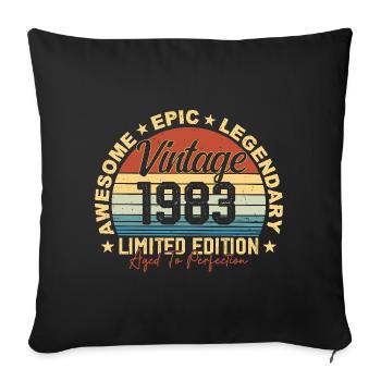 Retro 1983 Vintage Birthday 1983 Gift 1983 - Sofa pillowcase 17,3'' x 17,3'' (45 x 45 cm) - black - Front