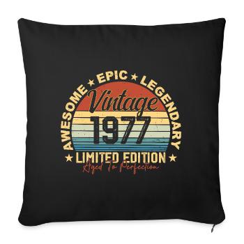 Retro 1977 Vintage Birthday 1977 Gift 1977 - Sofa pillowcase 17,3'' x 17,3'' (45 x 45 cm) - black - Front