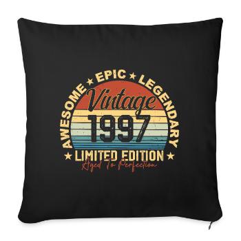 Retro 1997 Vintage Birthday 1997 Gift 1997 - Sofa pillowcase 17,3'' x 17,3'' (45 x 45 cm) - black - Front