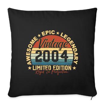 Retro 2004 Vintage Birthday 2004 Gift 2004 - Sofa pillowcase 17,3'' x 17,3'' (45 x 45 cm) - black - Front