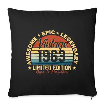 Retro 1963 Vintage Birthday 1963 Gift 1963 - Sofa pillowcase 17,3'' x 17,3'' (45 x 45 cm) - black - Front