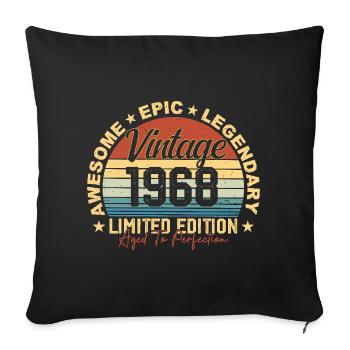 Retro 1968 Vintage Birthday 1968 Gift 1968 - Sofa pillowcase 17,3'' x 17,3'' (45 x 45 cm) - black - Front