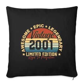 Retro 2001 Vintage Birthday 2001 Gift 2001 - Sofa pillowcase 17,3'' x 17,3'' (45 x 45 cm) - black - Front