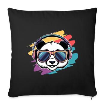 Cool Panda Vibes - Sofa pillowcase 17,3'' x 17,3'' (45 x 45 cm) - black - Front