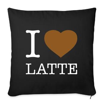 I LOVE LATTE - Sofakissenbezug 45 x 45 cm - Schwarz - Vorne