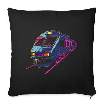 Train Retro - Sofa pillowcase 17,3'' x 17,3'' (45 x 45 cm) - black - Front