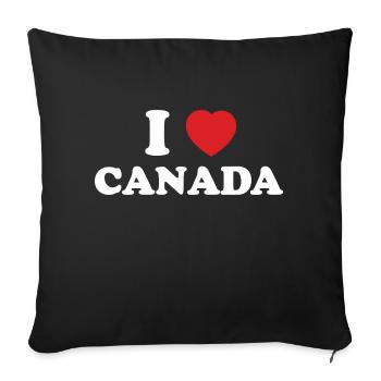 I Love (Heart) Canada - Sofa pillowcase 17,3'' x 17,3'' (45 x 45 cm) - black - Front
