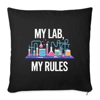 My laboratory, my rules - Sofa pillowcase 17,3'' x 17,3'' (45 x 45 cm) - black - Front