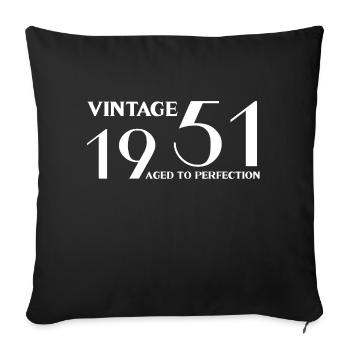 Vintage 1951 aged to perfection - Housse de coussin décorative 45 x 45 cm - noir - Devant