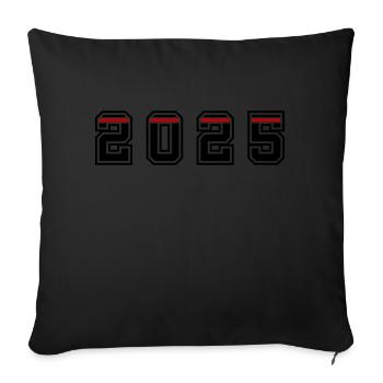 Année 2025 - Housse de coussin décorative 45 x 45 cm - noir - Devant