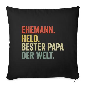 Bester Papa der Welt - Sofakissenbezug 45 x 45 cm - Schwarz - Vorne