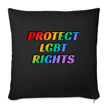 Protéger les droits LGBT - Housse de coussin décorative 45 x 45 cm - noir - Devant